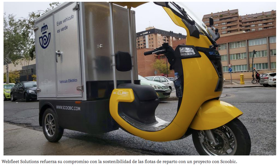 Correos incorpora el vehículo eléctrico para refrigerados con Webfleet Solutions y Scoobic